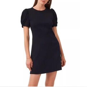 Sundays Black Puff Sleeve Crew Neck Mini Dress Size 2 Casual Everyday Comfort